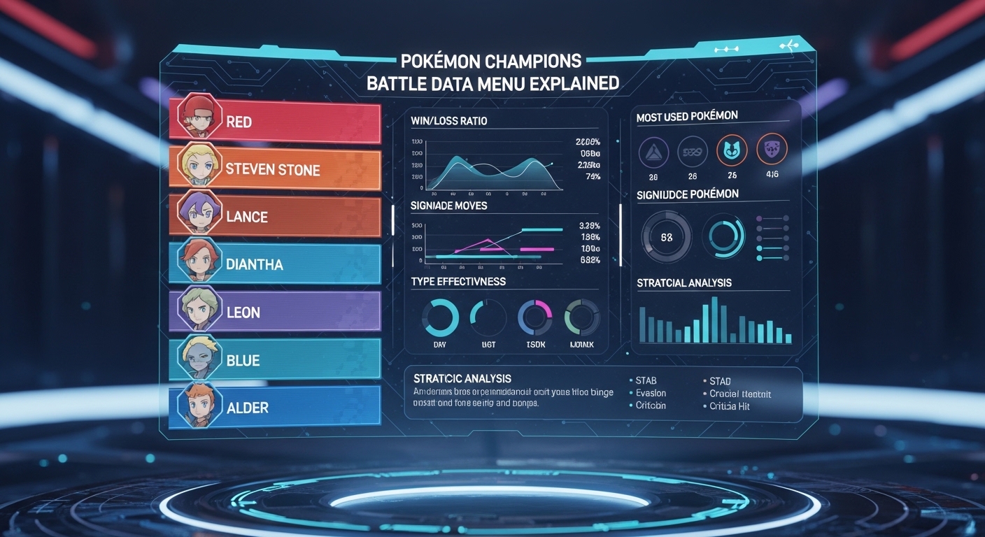 Pokémon Champions Battle Data Menu Explained