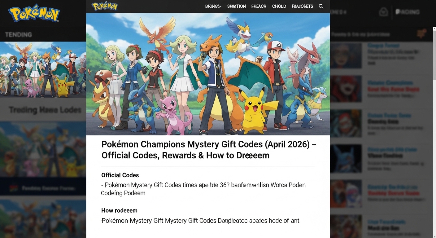 Pokémon Champions Mystery Gift Codes