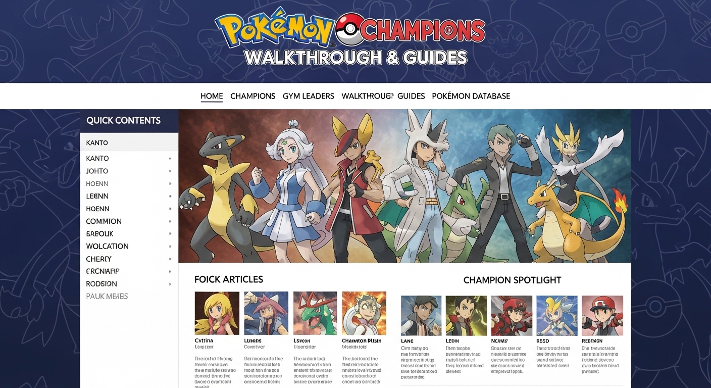 Pokémon Champions Walkthrough & Guides Wiki